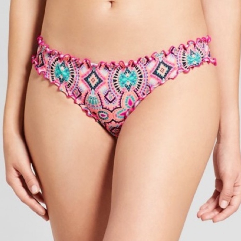 Women's Cheeky Wave Ruffle Bikini Bottoms